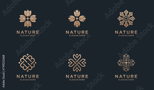 floral logo design art collection. Can be used for beauty salons, decoration, boutiques, spas, yoga, cosmetics.
