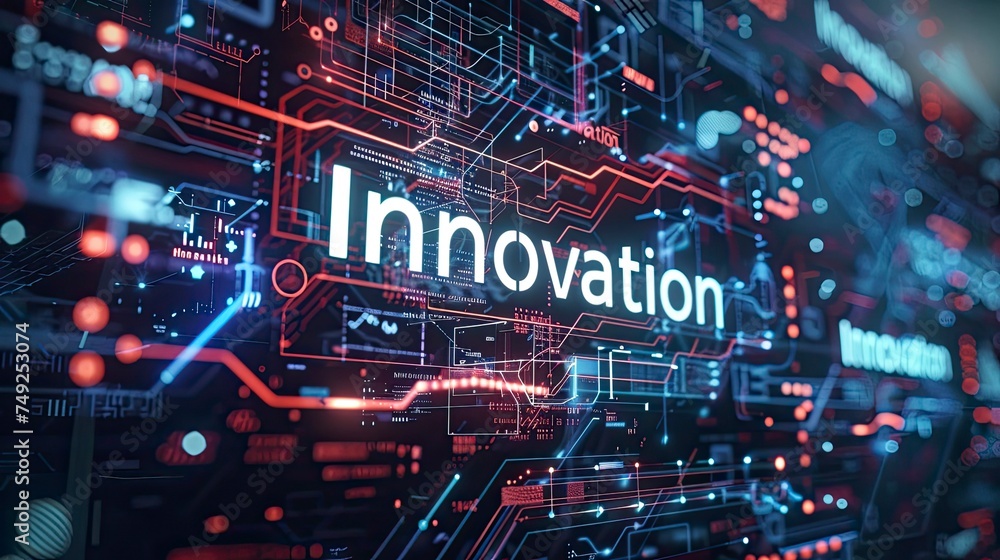 Innovation technology style with text Innovation technology style with text