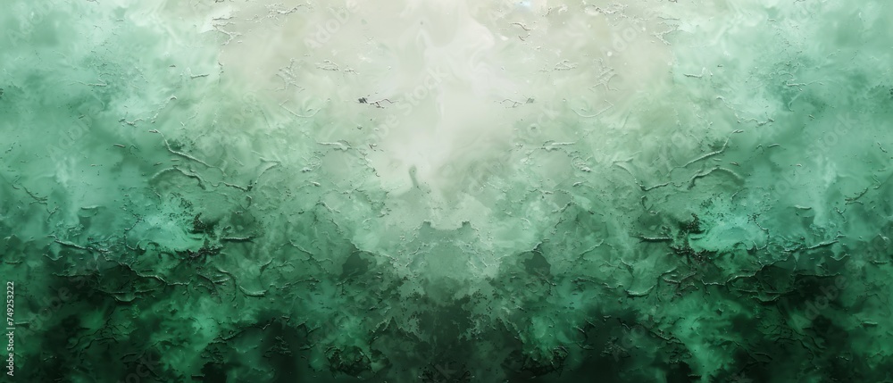 Green and White Abstract Painting