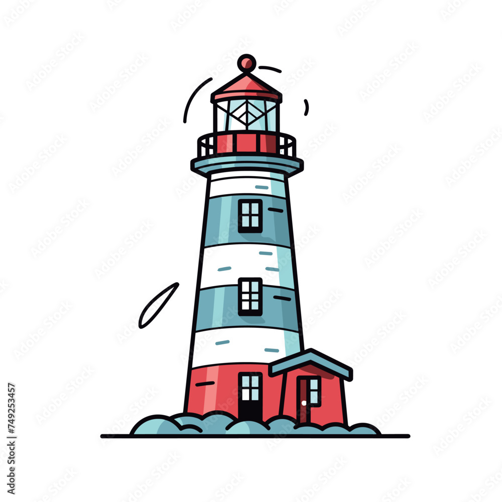 lighthouse on a white background