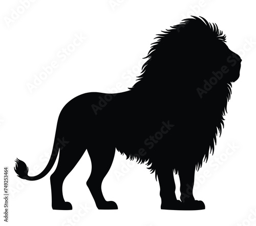 African Lion silhouette icon. Vector image.