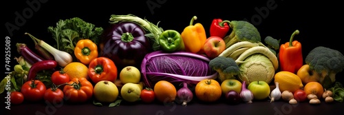 fresh organic fruits and vegetables. Balanced diet