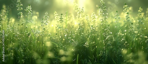 Sunlit Field of Grass
