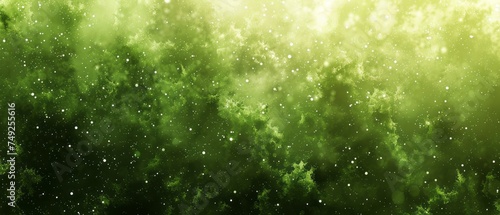 Green Background With Abundant Stars