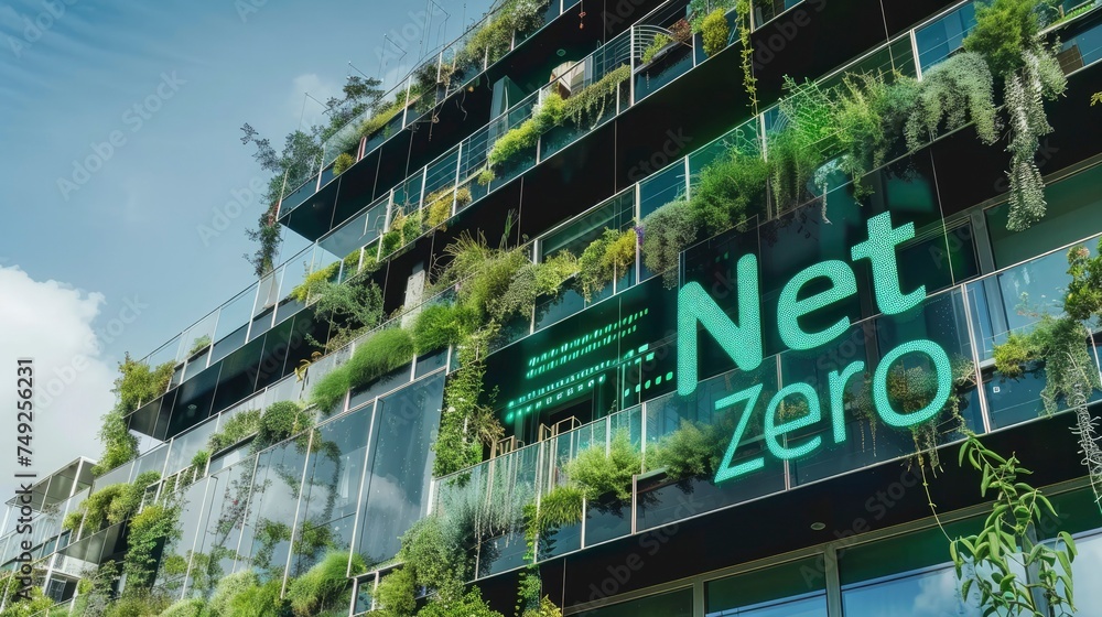 Obraz premium Net Zero technology with text