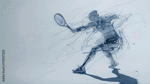 Rhythm in Motion  Tennis Player s Dynamic Study. Generative AI