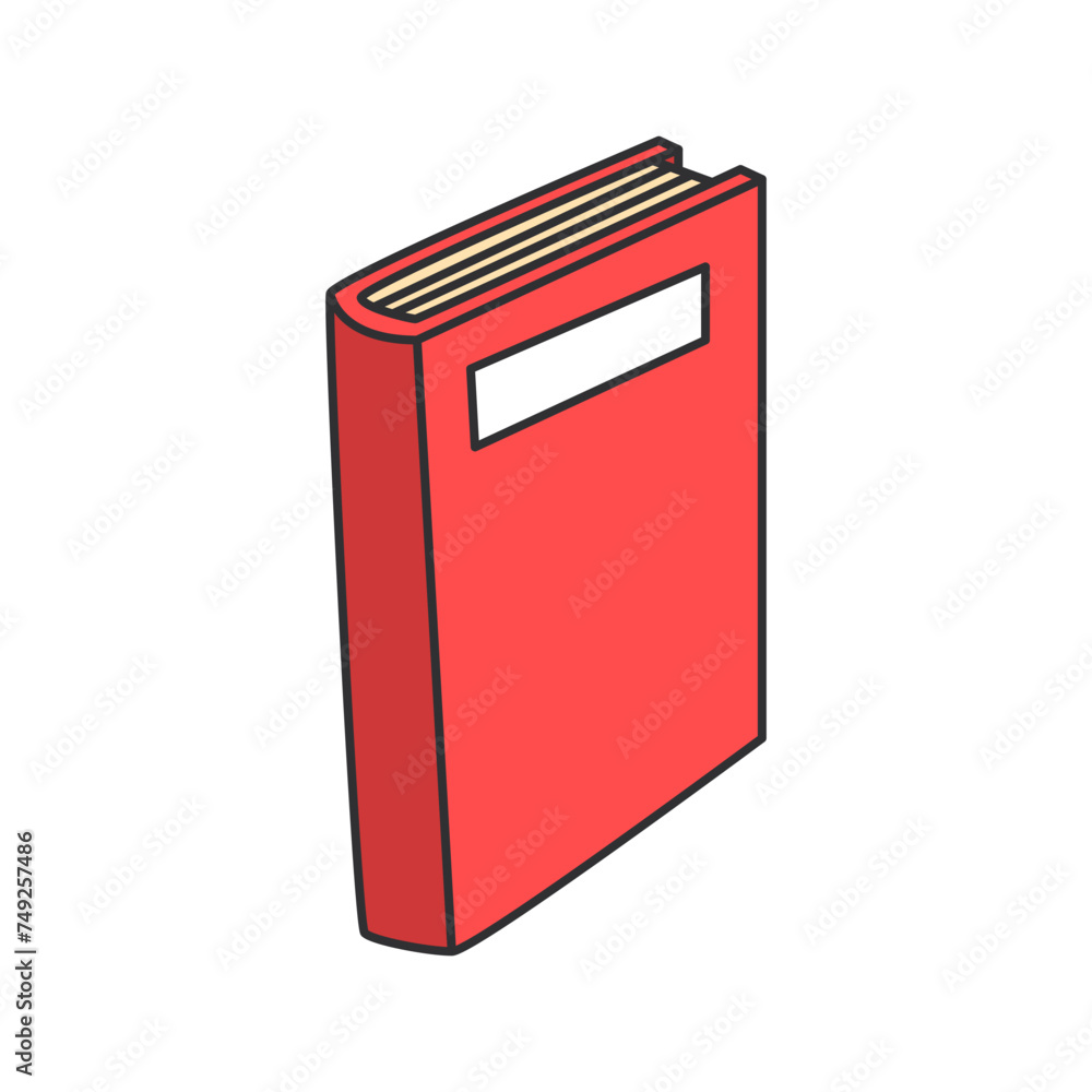 Book icon in isometric 3d style isolated on white background.