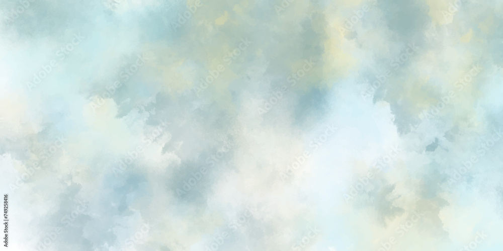 blue and yellow watercolor background abstract cloudy sky. cloud background with a pastel colour. Backdrop for wallpaper backdrop background. Watercolor splash design cloud and sky with grunge 
