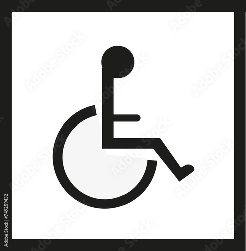 Panneau carré avec idéogramme indiquant une installation pour handicapés 