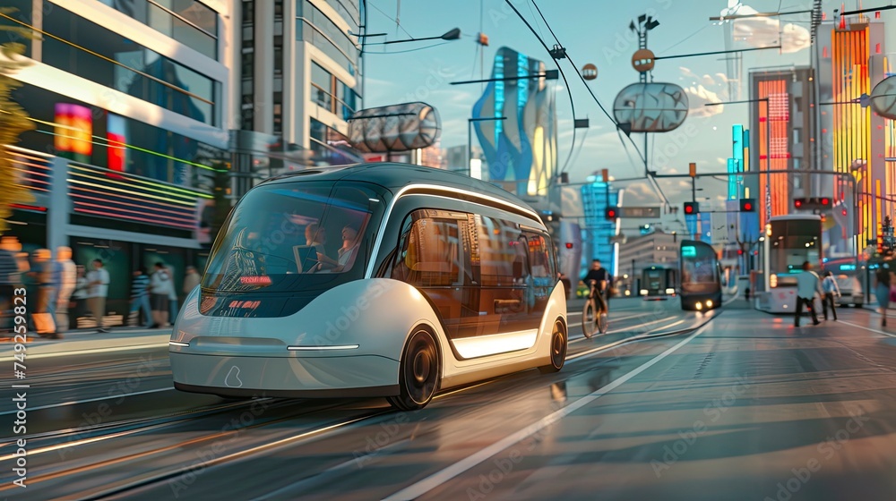 Fototapeta Smart mobility and logistic