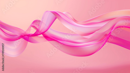 Abstract 3D Wavy Background. Girl Power Day ribbon background.