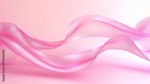 Abstract 3D Wavy Background. Girl Power Day ribbon background.
