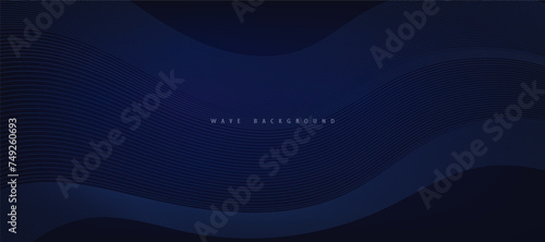 Abstract blue vector background with blue wavy lines.