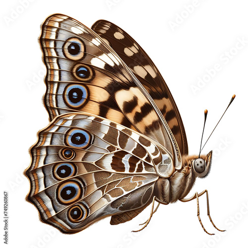 butterfly side view isolated on transparent background PNG Image AI Generated