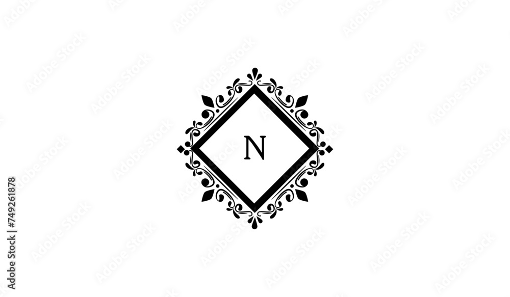 Luxury Wedding Card Alphabetical Logo