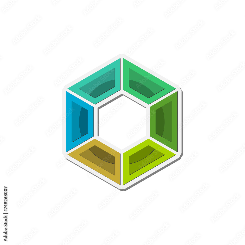 Hexagon logo. Hexagonal icon isolated on transparent background Hexagon logo. Hexagonal icon isolated on transparent background