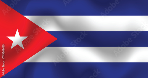 Flat Illustration of Cuba national flag. Cuba national flag design. Cuba waves flag. 