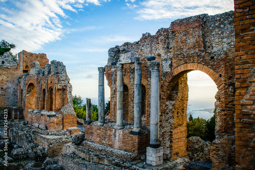 Ancient theatre of Taormina Sicily Italy