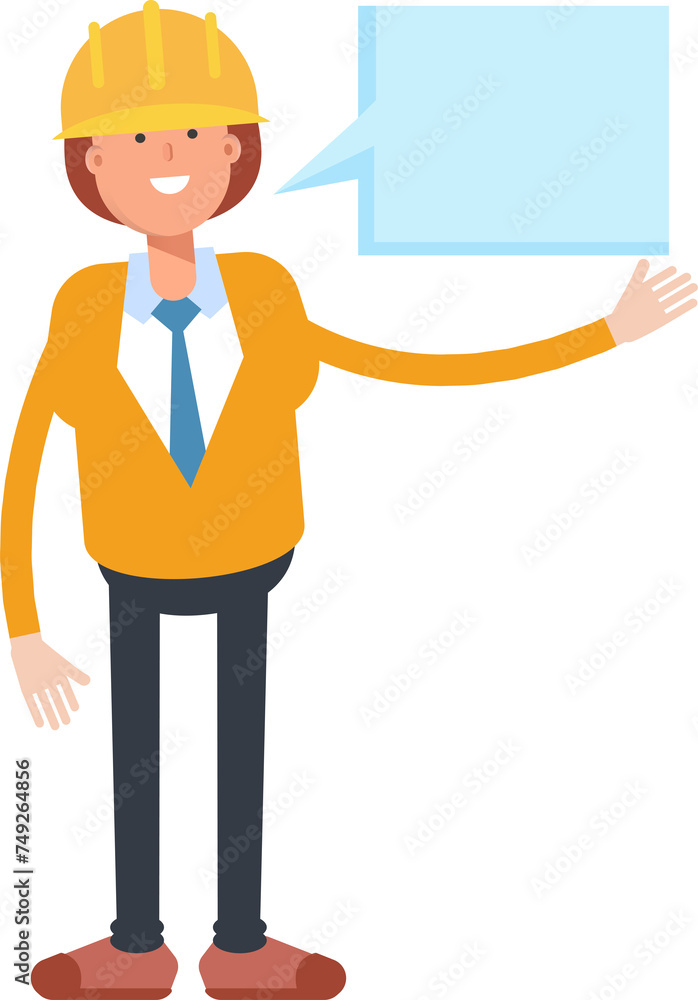 Woman Engineer Character and Speech Bubble
Woman Engineer Character and Speech Bubble