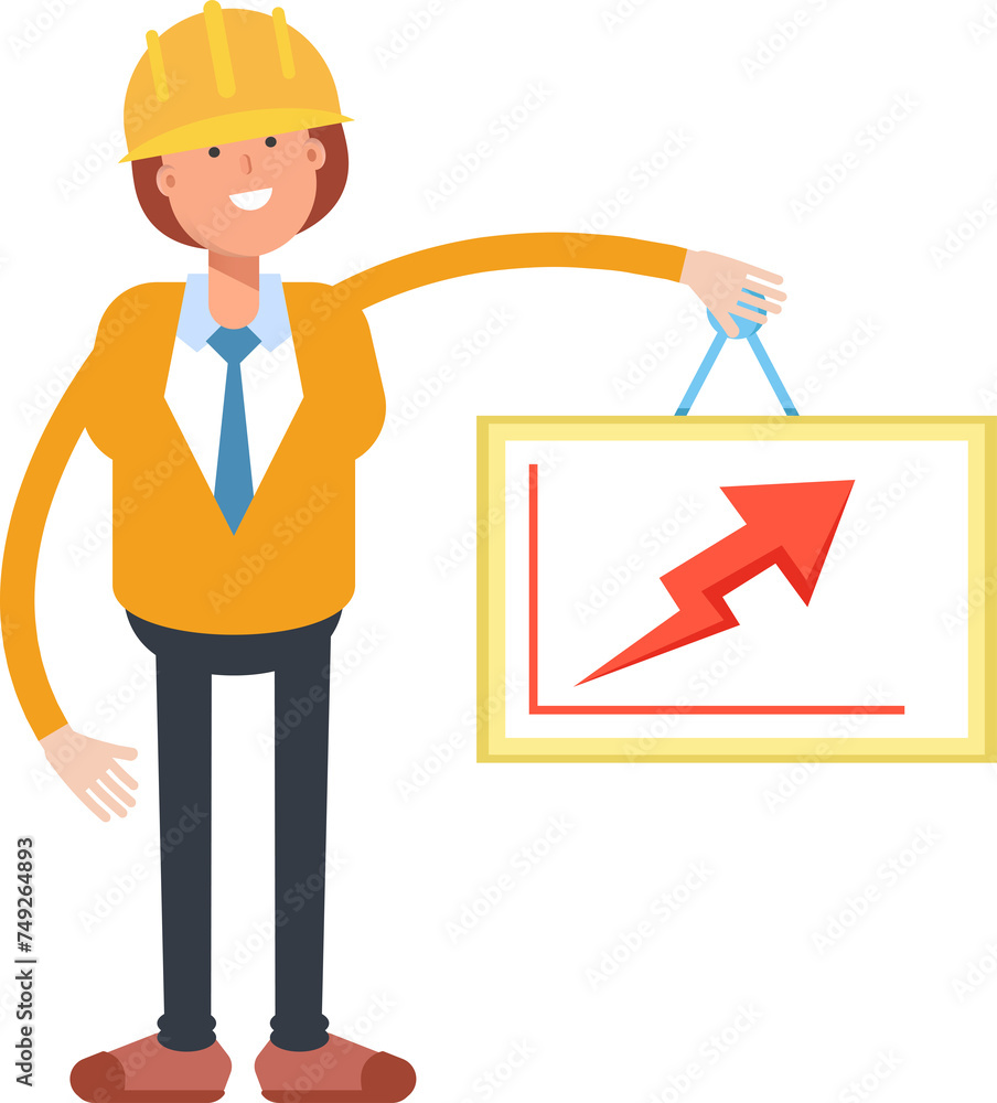 Woman Engineer Character Holding Arrow Chart
Woman Engineer Character Holding Arrow Chart