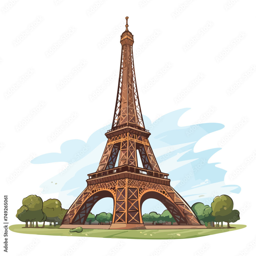 Eiffel Tower Paris Vector illustration isolated