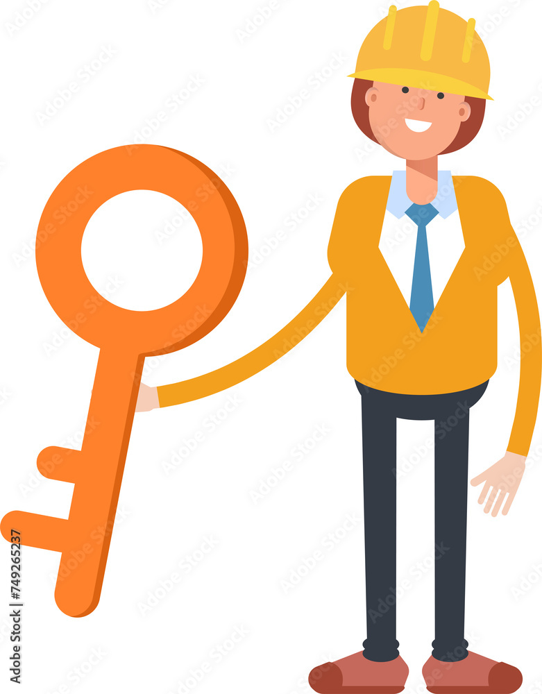 Woman Engineer Character Holding Key
Woman Engineer Character Holding Key