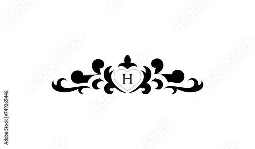 Luxury Heart With Butterflies Alphabetical Logo