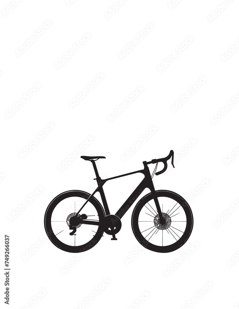 Bicycle silhouettes in different style. Vector illustration isolated on white background