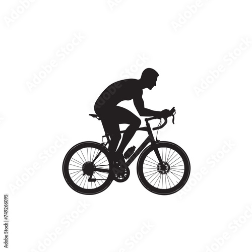 Fototapeta Naklejka Na Ścianę i Meble -  Bicycle silhouettes in different style. Vector illustration isolated on white background