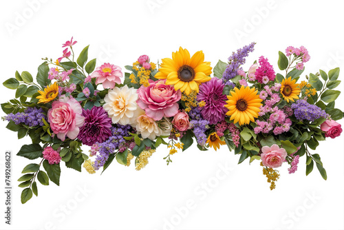Elegant Floral Garland with Hanging Flowers and Greenery