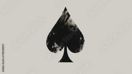 A modern thin black spade icon photo