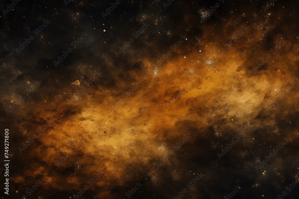Black nebula background with stars and sand