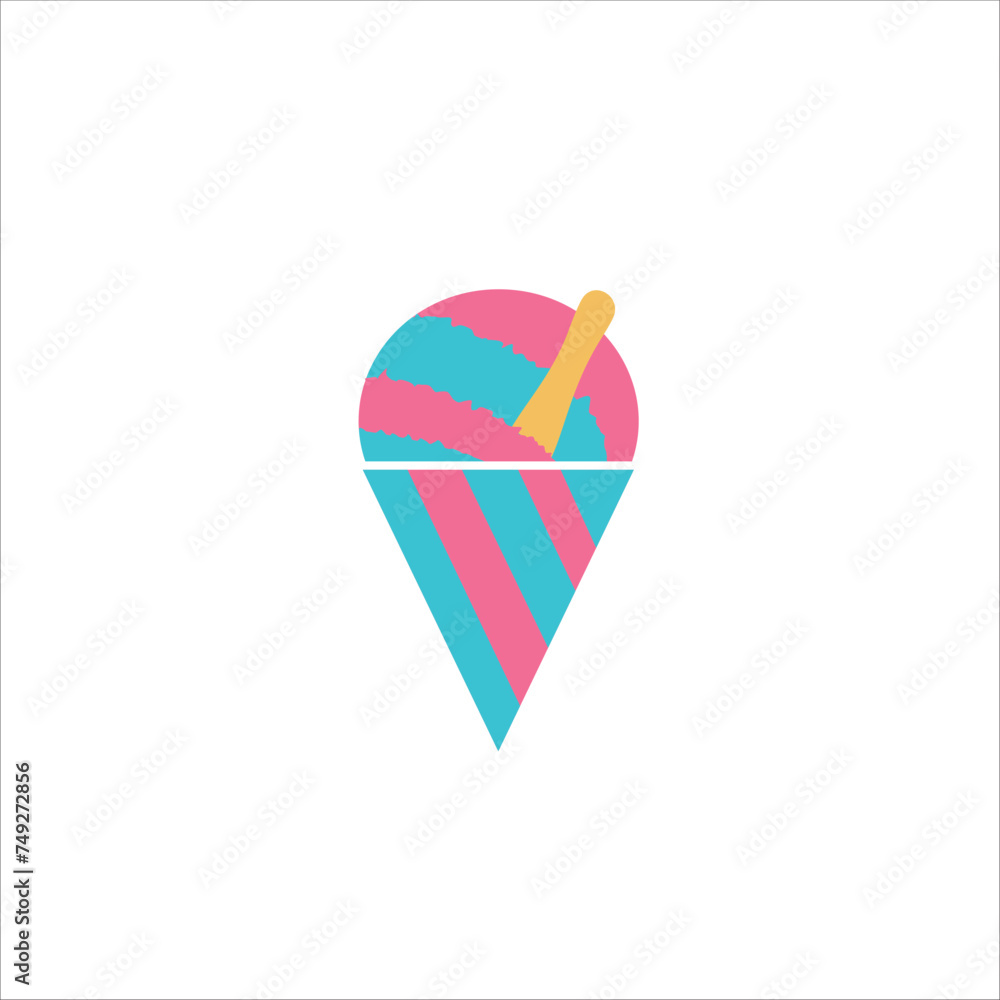 Shaved ice, summer, rainbow, vector illustration Shaved ice, summer, rainbow, vector illustration