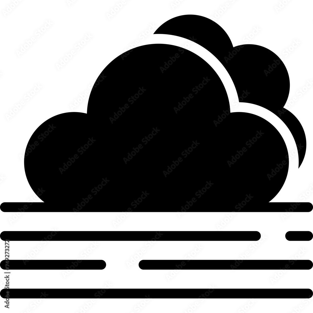 Cloudy Vector Glyph Icon Cloudy Vector Glyph Icon