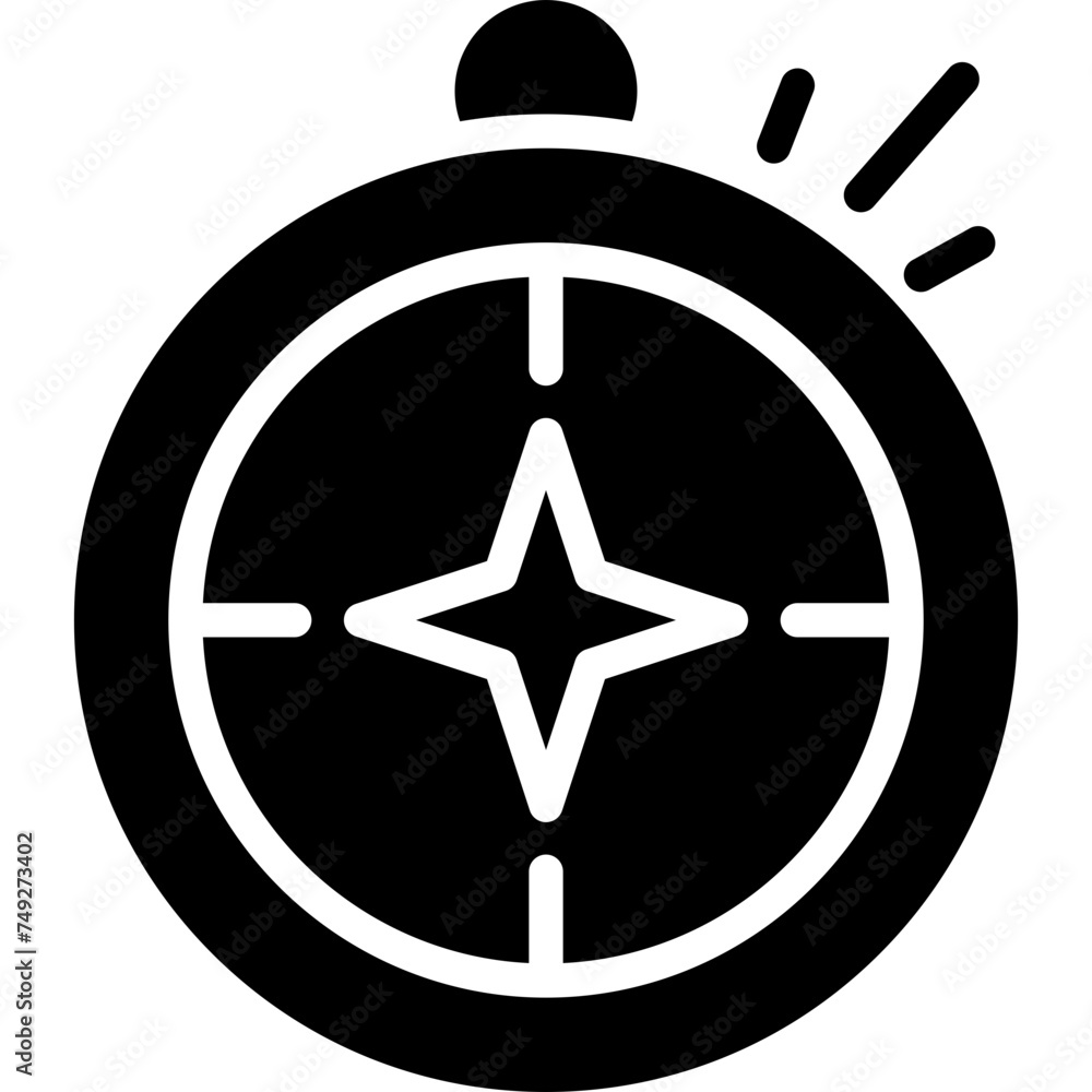 Compass Vector Glyph Icon Compass Vector Glyph Icon