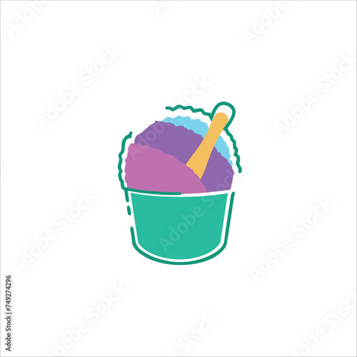 Shaved ice, summer, rainbow, vector illustration
