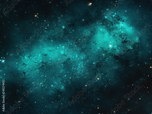 Cyan nebula background with stars and sand © GalleryGlider