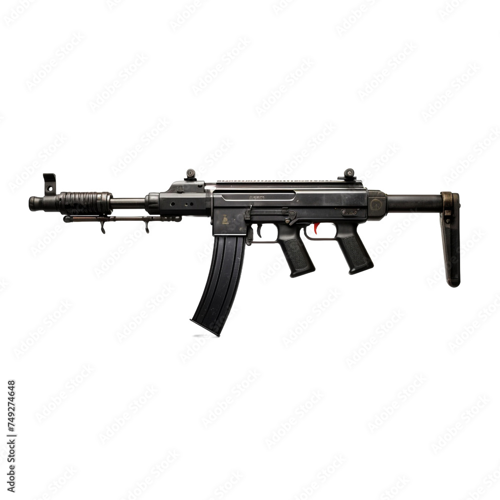 Submachine gun isolated on transparent background Submachine gun isolated on transparent background