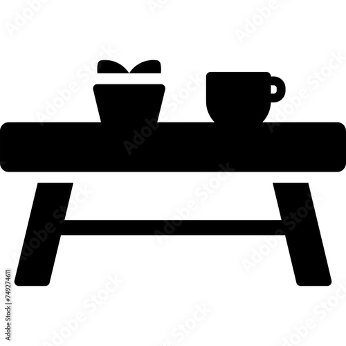 Side Table Vector Glyph Icon