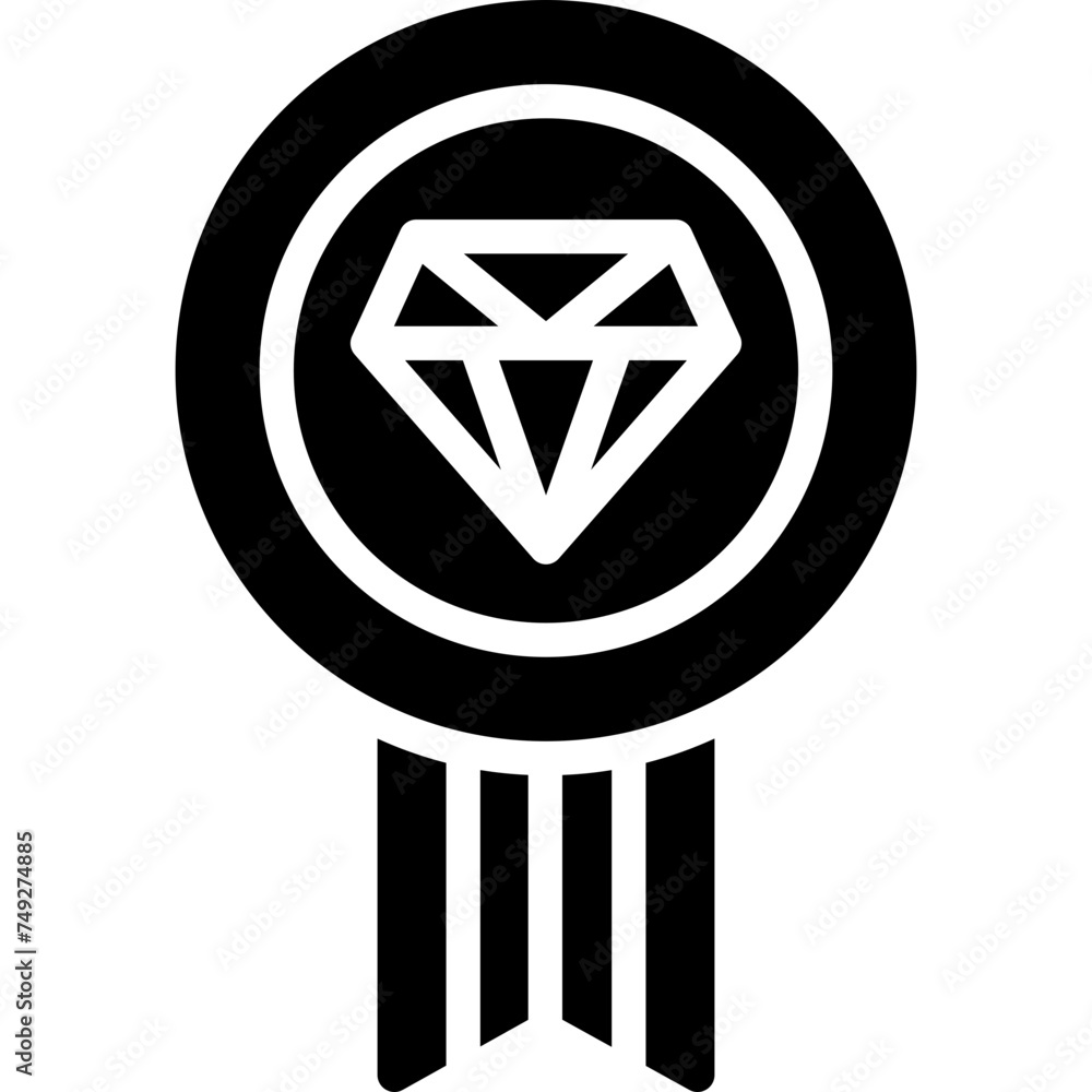 Badge Vector Glyph Icon - obrazy, fototapety, plakaty 