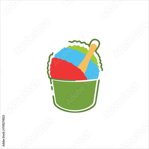 Shaved ice, summer, rainbow, vector illustration