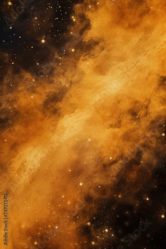 Gold nebula background with stars and sand © GalleryGlider
