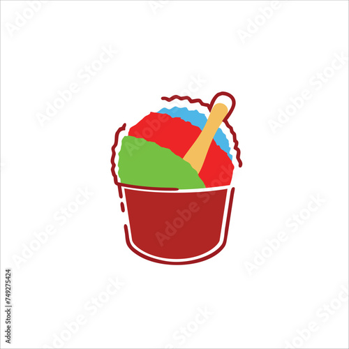 Shaved ice, summer, rainbow, vector illustration