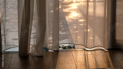 Wallpaper Mural The curtains are moving, window, white fabric
 Torontodigital.ca