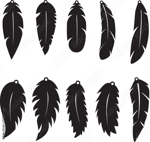 Feather earrings, summer earrings bundle, leather earring, earring for glowforge, laser cut earring, vector illustration file