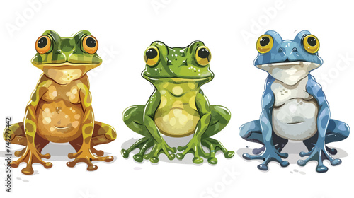 cartoon adorable cute frog illustration white background