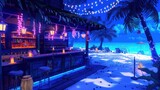 beach bar outdoor dance floor light blue light