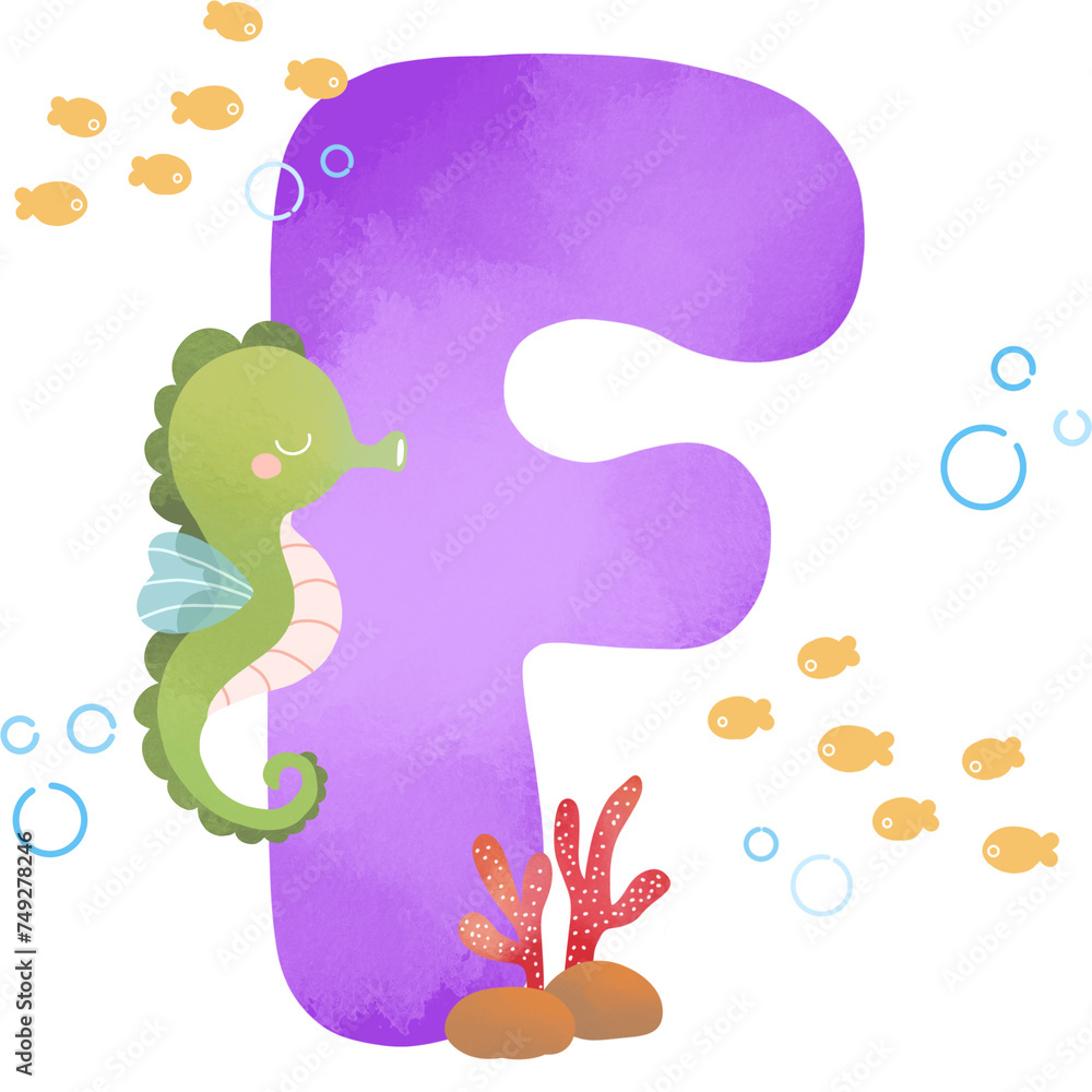 Letter F for children's teaching. An alphabet for decoration. Letter F for children's teaching. An alphabet for decoration.