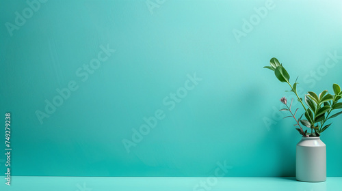 Turquoise background with copy space