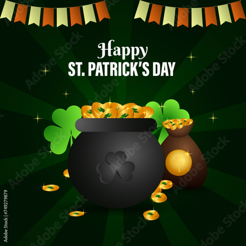 Vector illustration on St Patricks day background design with celebration ornaments.